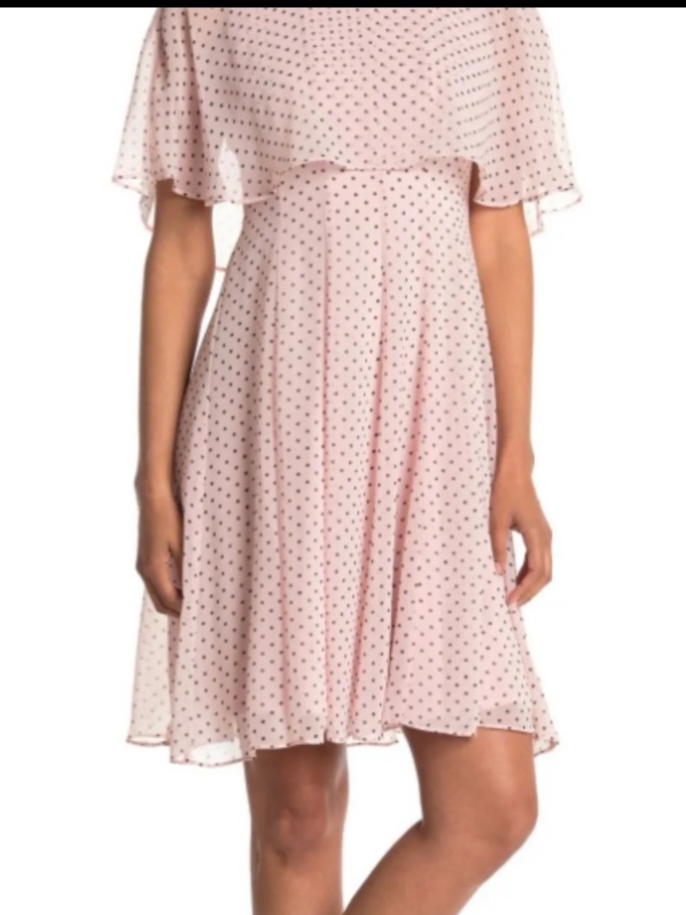 Danny & Nicole Pink and Black Polka Dot Dress